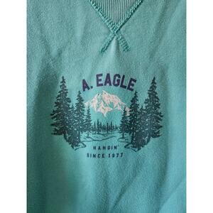 American Eagle Sm Vintage Look 1977 Mountain Pine Tree Sweater Oversized